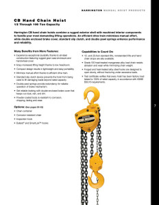 Harrington CB030 Hand Chain Hoist, 3 Ton, 20 ft Lift