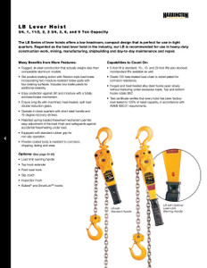 Harrington LB060 Lever Hoist, 6 Ton, 10 ft Lift