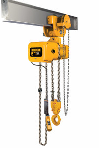 Harrington NERG025S-20 Electric Chain Hoist, 2-1/2 Ton, Geared Trolley, 20 ft Lift