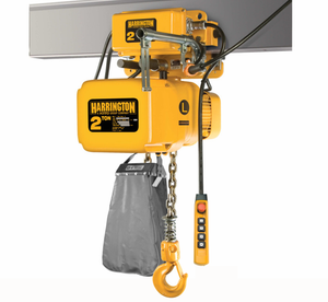 Harrington NERM030C-L/S-20 Electric Chain Hoist, 3 Ton, Motorized Trolley, 20 ft Lift