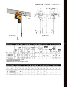 SEQM Electric Chain Hoist with Motorized Trolley 15' Lift-Capacity 1/8 Ton EQM001SD-SD Electric Chain Hoist with Motorized Trolley HARRINGTON