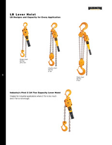 Harrington LB060 Lever Hoist, 6 Ton, 15 ft Lift
