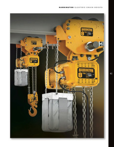 ERG Electric Chain Hoist with Geared Trolley 20' Lift-Capacity 8 Tons ERG080S Electric Chain Hoist with Geared Trolley HARRINGTON