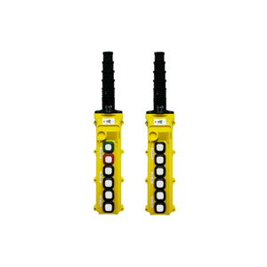 Duct-O-Wire L Series Pendant Push Button Station, 6-Button, Slim Profile, Two Speed, Momentary On/Off