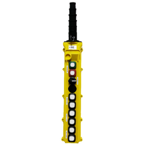 Duct-O-Wire L Series Pendant Push Button Station, 10-Button, Slim Profile, Single Speed, Momentary On/Off