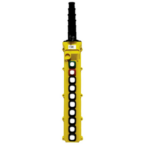 Duct-O-Wire L Series Pendant Push Button Station, 10-Button, Slim Profile, Single Speed, Maintained On/Off