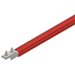 Conductix Safe-Lec 2 Conductor Bar 400 A AL/SS, Red Medium Heat Polycarbonate Cover, w/ Splice Joint, 4.5M