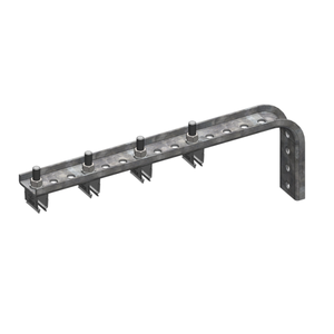 Conductix 8-Bar, Bracket, Web, with Hanger Clamps, 4 Steel Snap-in, 3 inch on Center, 15.5 inch L
