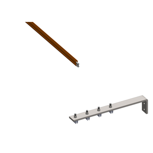 Conductix 8-Bar, Bracket, Web, with Hanger Clamps, 4 Steel Snap-in, 3 inch on Center, 19 inch L
