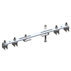 Conductix 8-Bar, Bracket, Flange, with Hanger Clamps, Steel Cross-Bolt, 2+2, 19 3/8 inch L