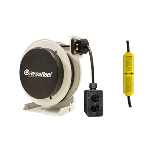 Conductix VersaReel, 12 AWG/3 Conductor cable, 50 ft Long, w/ Quad Receptacle Box w/GFCI, 20 amps