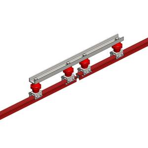 Conductix Hevi-Bar II, Power Interrupting Section, 700 A, Red Med Heat Polycarbonate Cover, 30 ft L