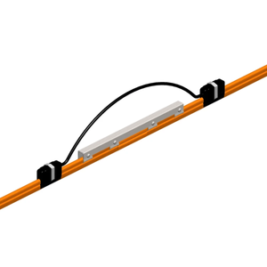 Conductix 8-Bar Expansion Section, 250 A, Copper / Stainless Clad, Dark Orange High Heat Cover, 10 FT Length