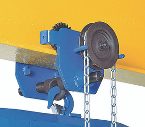 Tractel Corso Overhead Geared Trolley 5 Ton with 8 ft. Hand Chain and Crank Flange Adjustment