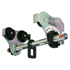 OZ Lifting 0.5 T USA Push Beam Trolley with up to 16" Flange Width