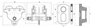 .25 T Stainless Steel Push Beam Trolley