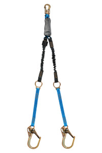 Tractel Tracpac F2 Extendible Twin-Leg Shock-Absorbing Lanyard 4 to 6 ft., Dual Arms C2Y26H