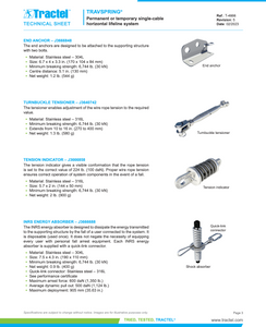 Tractel Travsmart HLL System 300 ft. Horizontal Lifeline with 5 Intermediate Supports, 3 Users - JK-SMSEA3-300
