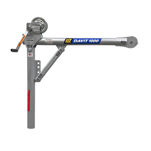OZ Lifting 1000 Lb. Steel Davit Crane with Carbon Steel Brake Winch