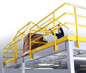Tractel MZ SERIES Pivoting Mezzanine Safety Gate 64(W) x 42(H), Carbon Steel, Yellow Powder Coat (MZ14-64PC)