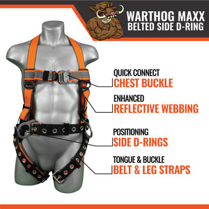 WARTHOG ® MAXX BELTED SIDE D-RING HARNESS L-XL