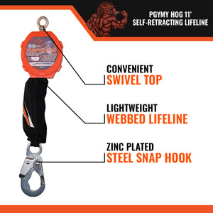 11' PYGMY HOG SRL, CLASS 1-P Snap Hook Single