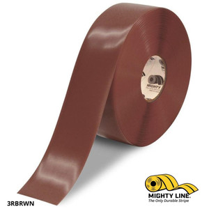 Mighty Line 3" Brown Solid Color Tape - 100' Roll - Safety Floor Tape