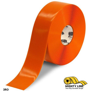 Mighty Line 3" Orange Solid Color Tape - 100' Roll - Safety Floor Tape