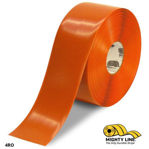 Mighty Line 4" Orange Solid Color Tape - 100' Roll - Safety Floor Tape