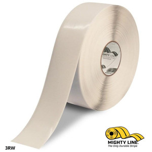 Mighty Line 3" White Solid Color Tape - 100' Roll - Safety Floor Tape
