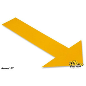 Mighty Line Solid Yellow Floor Tape Arrows - Pack of 50
