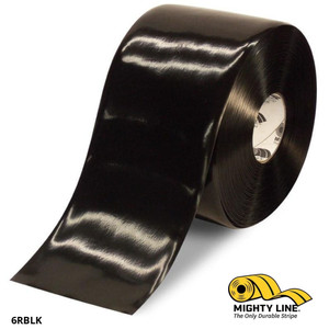 Mighty Line 6" Black Solid Color Tape - 100' Roll - Safety Floor Tape