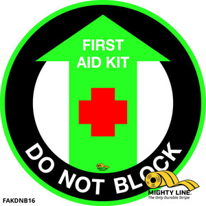 24" Mighty Line First Aid Do Not Block Floor Sign