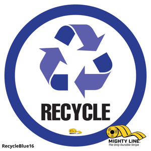 Recycle Blue Floor Sign - Floor Marking Sign, 16"