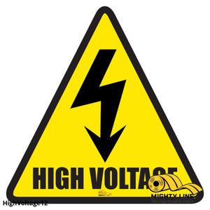 High Voltage Area Floor Sign - Floor Marking Sign, 12"