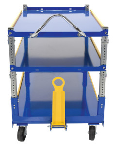 Vestil Steel Ergo Cart with Adjustable Shelves and Glass Filled Nylon Casters - 72-1/8 In. x 37-5/16 In. x 49-5/16 In. 3,000 lb - Blue