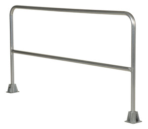Vestil Aluminum Pipe Safety Railing - 84 In. Length - Silver