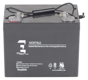 Vestil Factory Installed Lead Acid Absorbed Glass Mat AGM Upgrade - 12 Volt 75Ah Battery Quantity 1