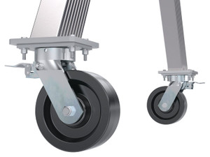 Vestil Aluminum Adjustable Height Gantry Crane with Total Locking Phenolic Casters - 8 Ft. Wide x 8 Ft. Max Usable Height 6,000 lb - Silver
