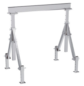 Vestil Aluminum Adjustable Height Gantry Crane With Adjustable Leveling Option - 8 Ft. Wide x 8 Ft. Max Usable Height 4,000 lb - Silver
