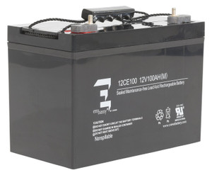 Vestil Factory Installed Lead Acid Absorbed Glass Mat AGM Upgrade - 12 Volt 100Ah Battery Quantity 1