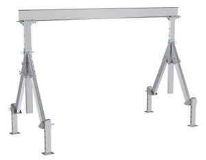 Vestil Aluminum Adjustable Height Gantry Crane With Adjustable Leveling Option - 12 Ft. Wide x 8 Ft. Max Usable Height 4,000 lb - Silver