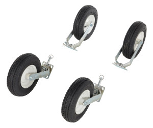 Vestil Pneumatic Rubber Casters - 12 In. x 3-1/2 In. Swivel 4-Position Lock Casters 1,500 lb - Black/White