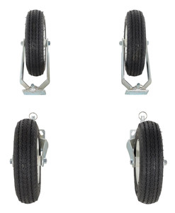 Vestil Pneumatic Rubber Casters - 12 In. x 3-1/2 In. Swivel 4-Position Lock Casters 1,500 lb - Black/White