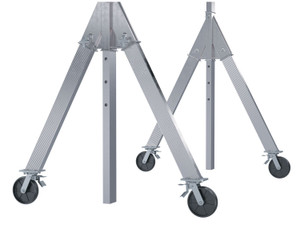 Vestil Aluminum Adjustable Height Gantry Crane with Total Locking Phenolic Casters - 8 Ft. Wide x 8 Ft. Max Usable Height 4,000 lb - Silver