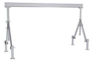 Vestil Aluminum Adjustable Height Gantry Crane With Adjustable Leveling Option - 15 Ft. Wide X 8 Ft. Max Usable Height 4,000 lb - Silver