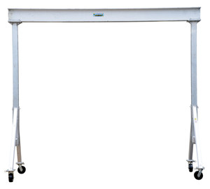 Vestil Aluminum Adjustable Height Gantry Crane with Phenolic Casters - 15 Ft. Wide x 12 Ft. Max Usable Height 6,000 lb - Silver