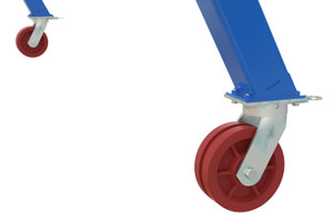 Vestil Steel Adjustable Height Gantry Crane with V-Groove Cast Iron Casters - 15 Ft. Wide x 10 Ft. Max Usable Height 6,000 lb - Blue