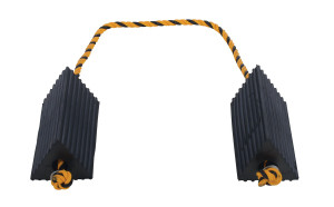 Vestil Rubber Airline Wheel Chock - 5 In. x 10 In. - Black