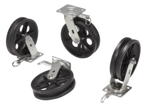 Vestil Cast Iron Swivel V-Groove Casters With - 4-Position Lock 8 In. x 2 In. For Aluminum Gantry Crane Models 2,000 lb